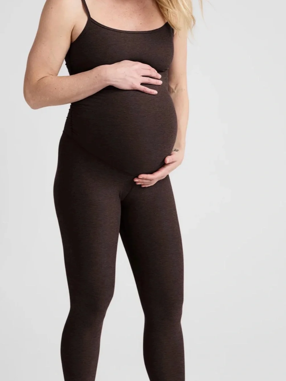 Beyond Yoga Maternity Uplift Jumpsuit- Chocolate Brown - Picture 1 of 3